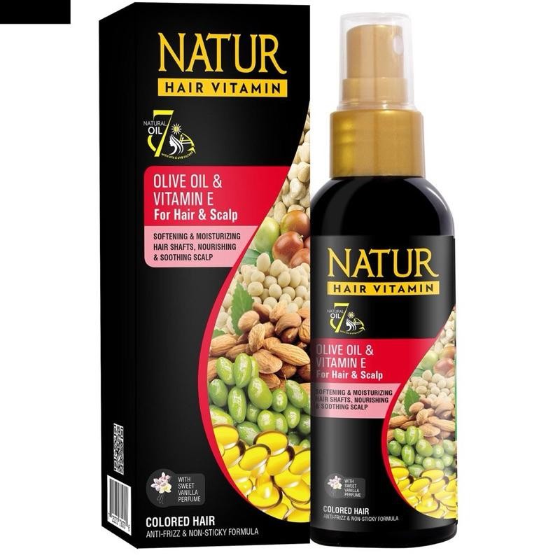 NATUR -  Hair Vitamin Olive Oil & Vitamin E Vitamin Rambut 80 ml