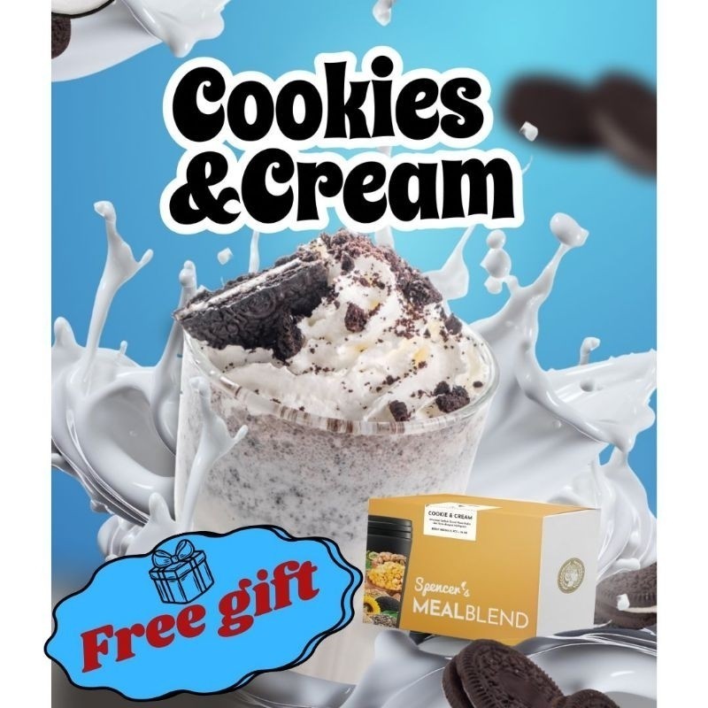 

[PROMO 9.9] Spencer MEAL BLEND COOKIES AND CREAM - Solusi Langsing dan diet sehat 1 box isi 15 sachet FREE TUMBLER