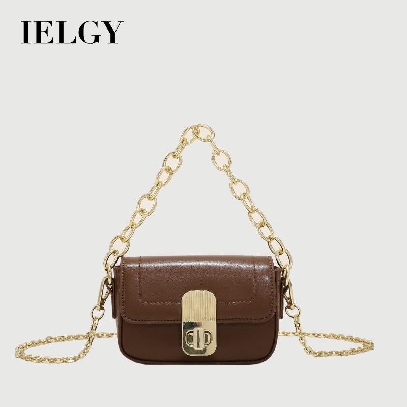 IELGY - Tas rantai akrilik persegi kecil wanita tas bahu diagonal mini