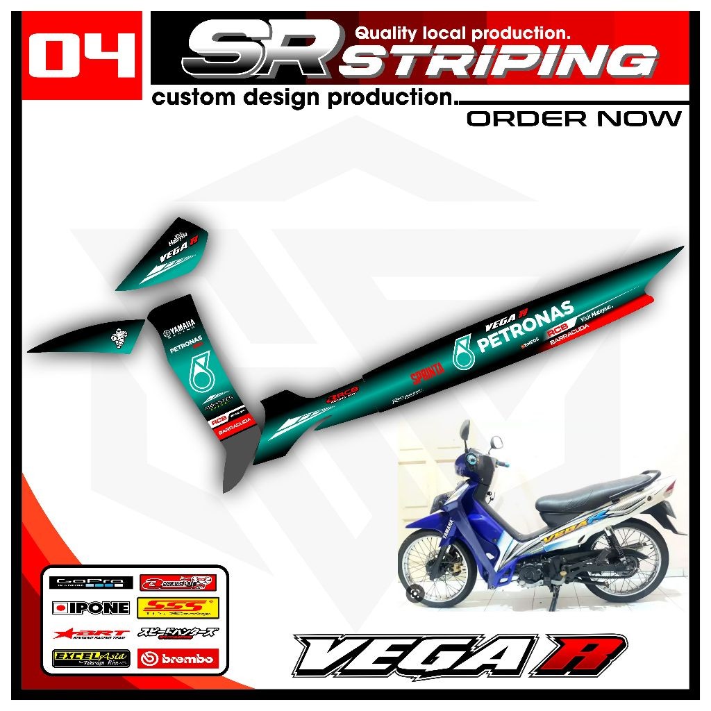 STRIPING VEGA R LAMA 2005 VEGA KOTAK | STIKER STRIPING VARIASI VEGA R LAMA MOTIF PETRONAS