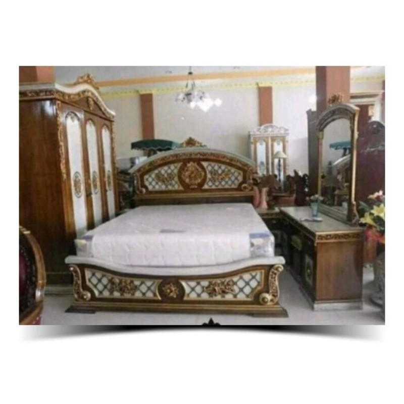 Set Kamar Tidur Kayu Jati Ukiran Jepara Paket Seserahan Pernikahan