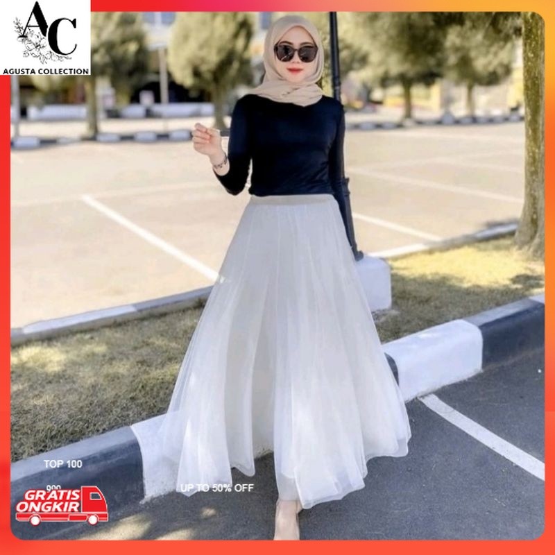 Rok Korea / Rok tutu tile 3 lapis 90CM - Rok tutu premium - Rok tutu remaja - Rok tutu skrit import 