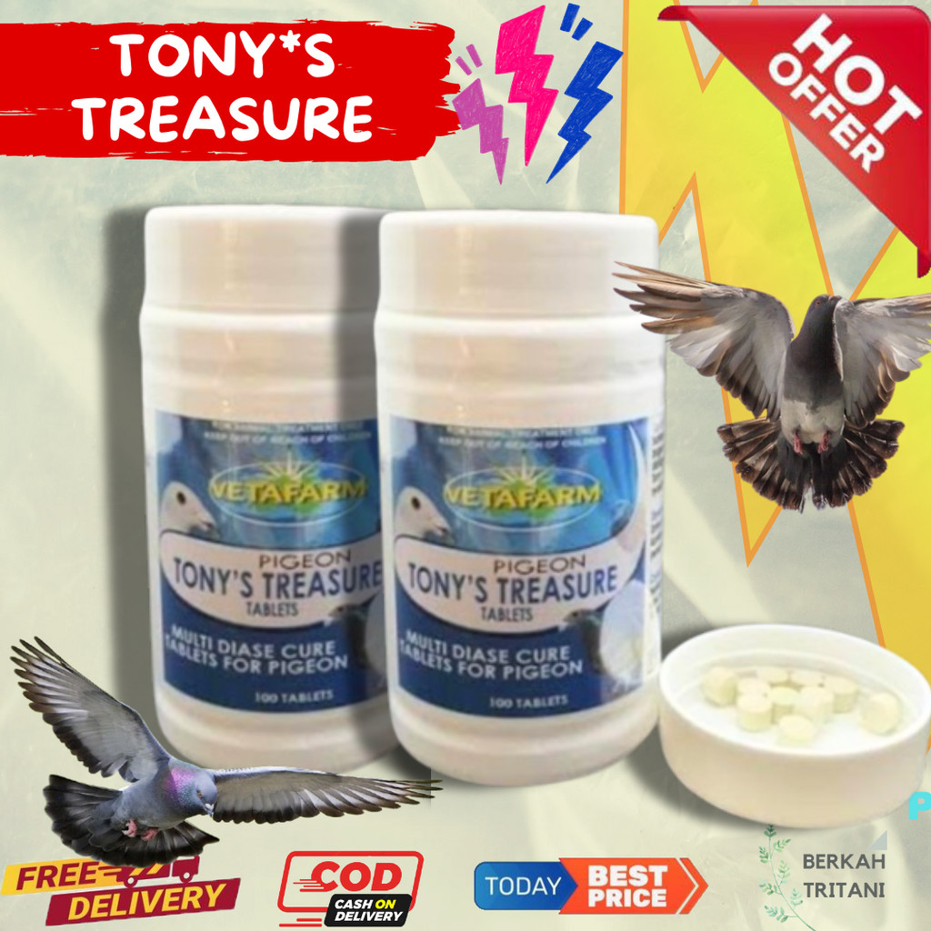 TONY'S TREASURE VETAFARM 1 tablet toni's treasure obat merpati