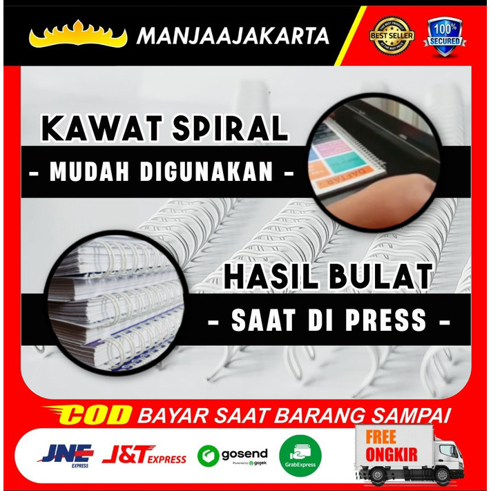 

spiral kawat jilid 7 per 16 Putih A4 ring spiral binder nomer 7 spiral