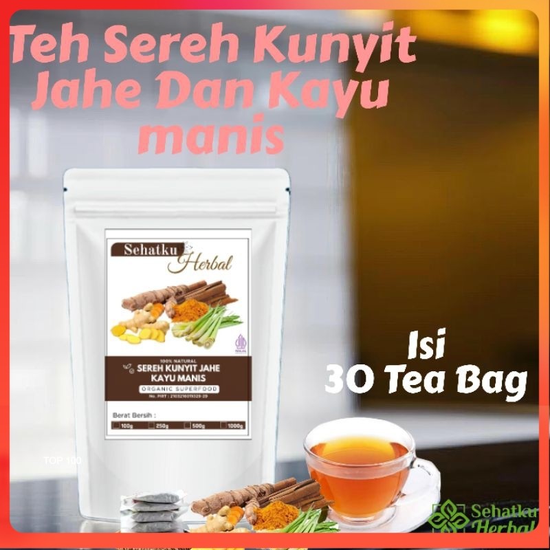 

Teh Sereh Kunyit Jahe dan Kayu Manis isi 30 Tea bag