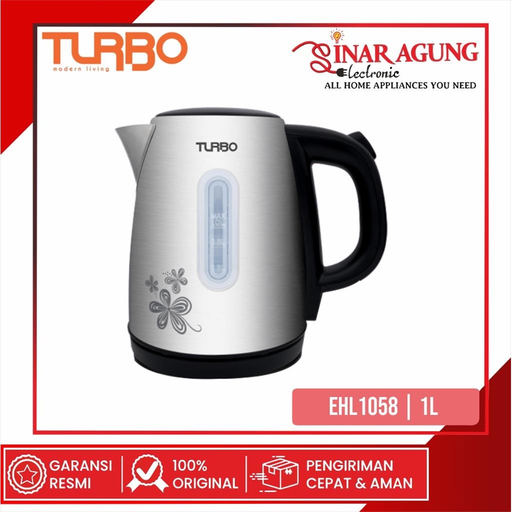 TURBO EHL1058 / EHL-1058 KETEL LISTRIK 1 L STAINLESS STEEL