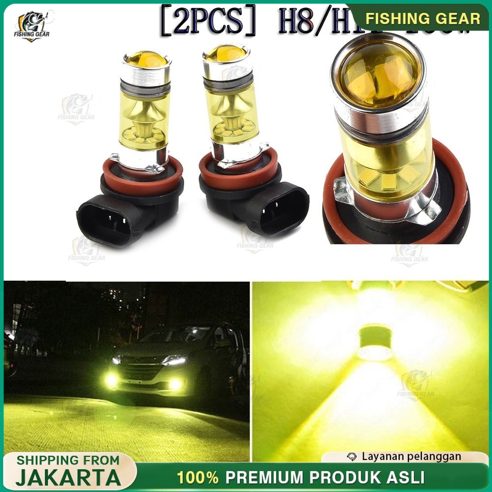 2 Lampu Super Terang H11 H8 Bohlam Lampu Kabut Led H11 H8 4300K ​​​​100W 1500LM Lampu LED Kuning Sup