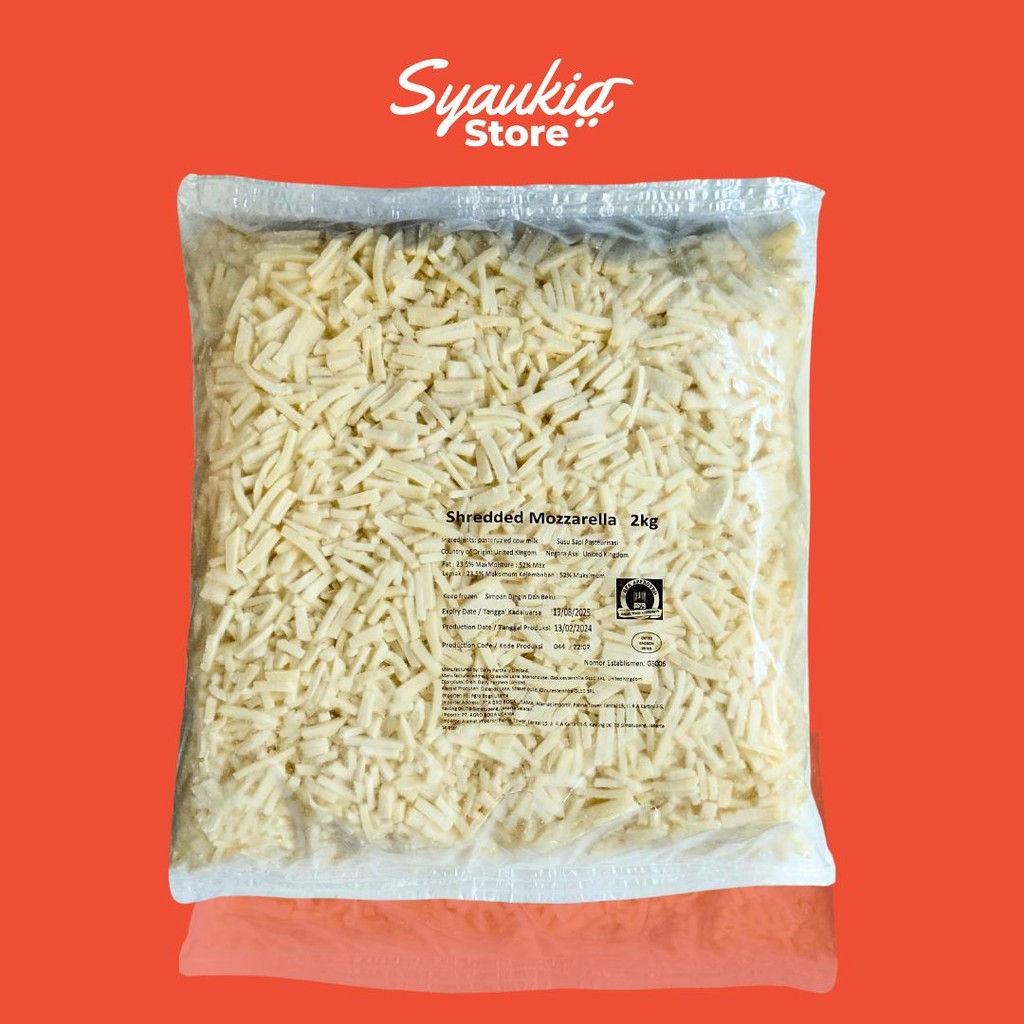 

Keju Mozzarella Parut Impor | Shredded Mozzarella Cheese Import Syaukia Store