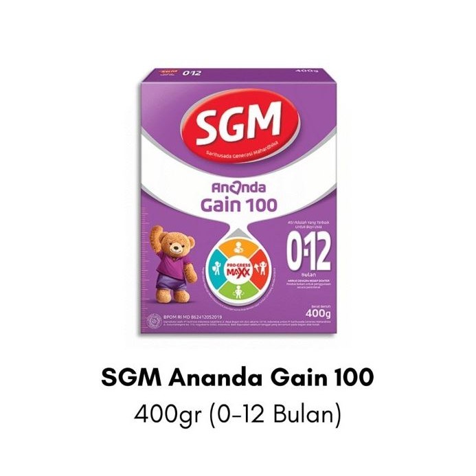 Susu SGM Ananda Gain 100 400gr Susu Penambah Berat Badan Anak