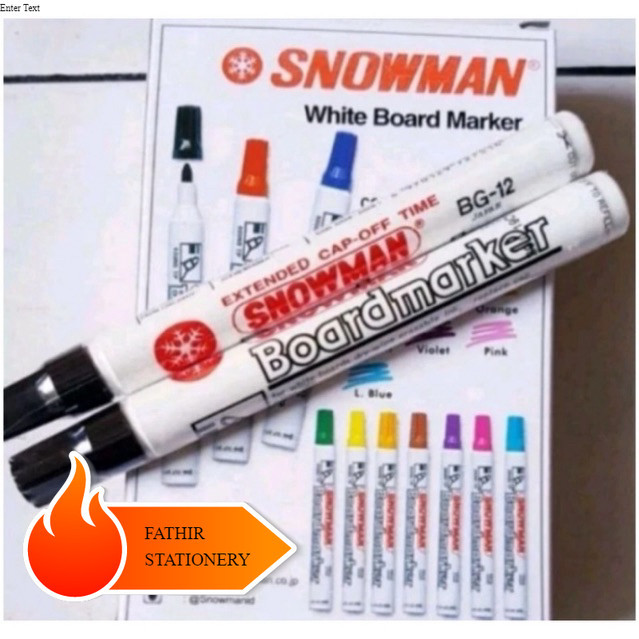 

Spidol Whiteboard Papan Tulis Snowman BG-12 Marker HITAM (BISA DIHAPUS) isi 1 Pcs