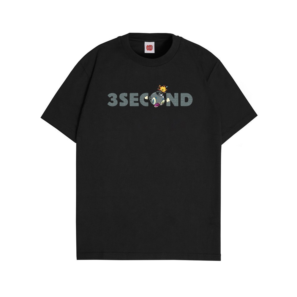 【COD✅】 3Second x Karafuru Kaos Pria Lengan Pendek Regular Fit Katun Amaretto C080424