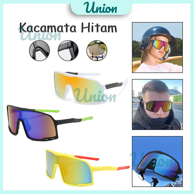 Kacamata Sepeda Olahraga Kacamata Hitam Berubah Warna Bersepeda Persegi Kacamata Hitam Tahan Angin