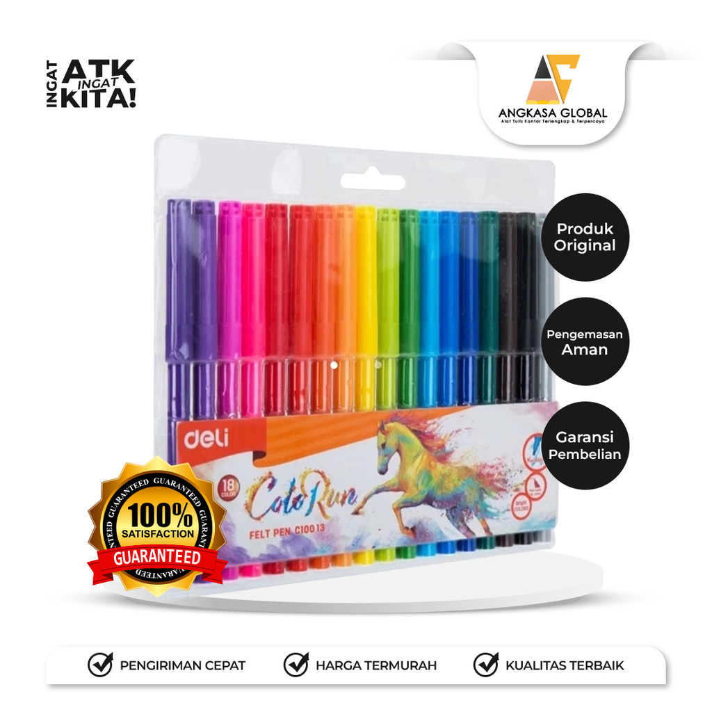 

DELI PULPEN FELT/ FELT PEN 18 EC10013 (1SET)