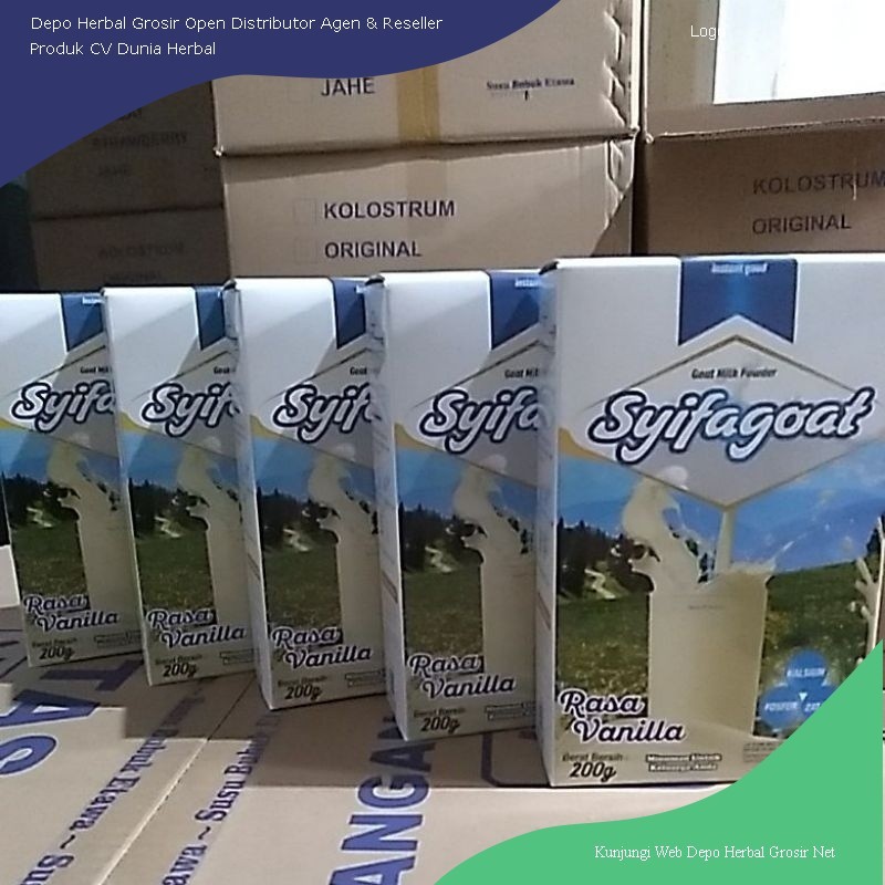 

Paket hemat 5 box susu etawa syifagoat rasa vanila Ready Di Depo Herbal Grosir