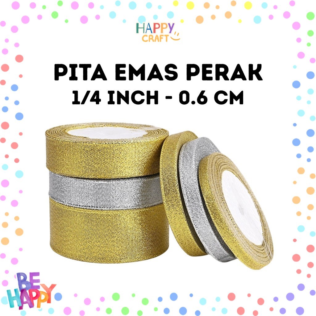 

Pita Emas Perak 1/4 Inch (0,6 Cm) // Pita Glitter
