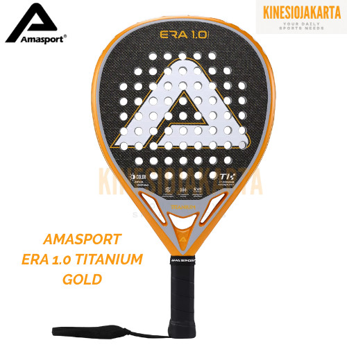 Raket Padel AMASPORT ERA 1.0 TITANIUM GOLD Original  – 18K Carbon, Power Rebound