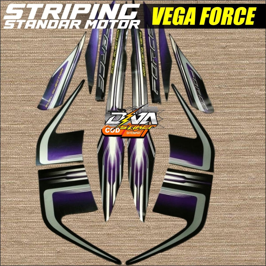 Striping Yamaha Vega force 2013 2014 hitam ungu  list body standar berkualitas termurah