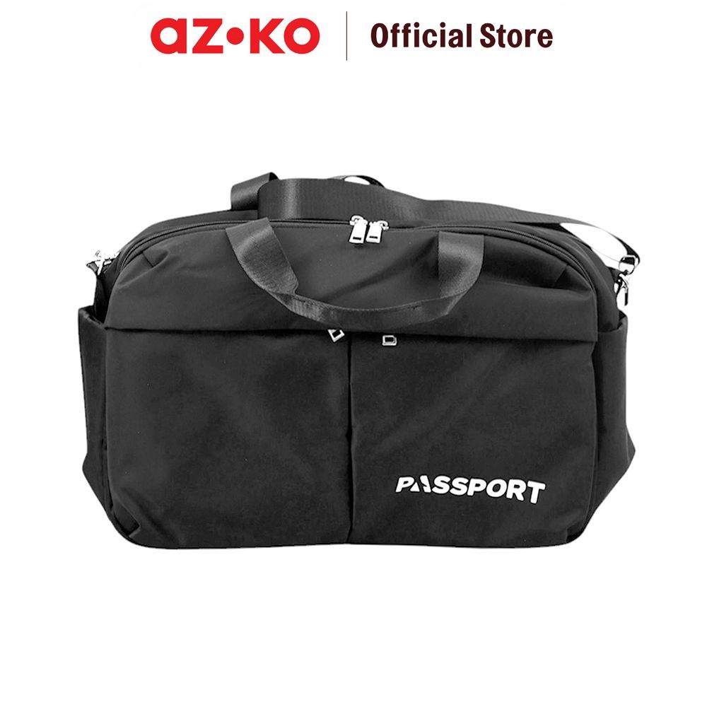 AZKO Passport Celon Tas Duffle - Hitam Duffle Bag Tas Belanja Lipat Hand Carry Bag Tas Traveling Per