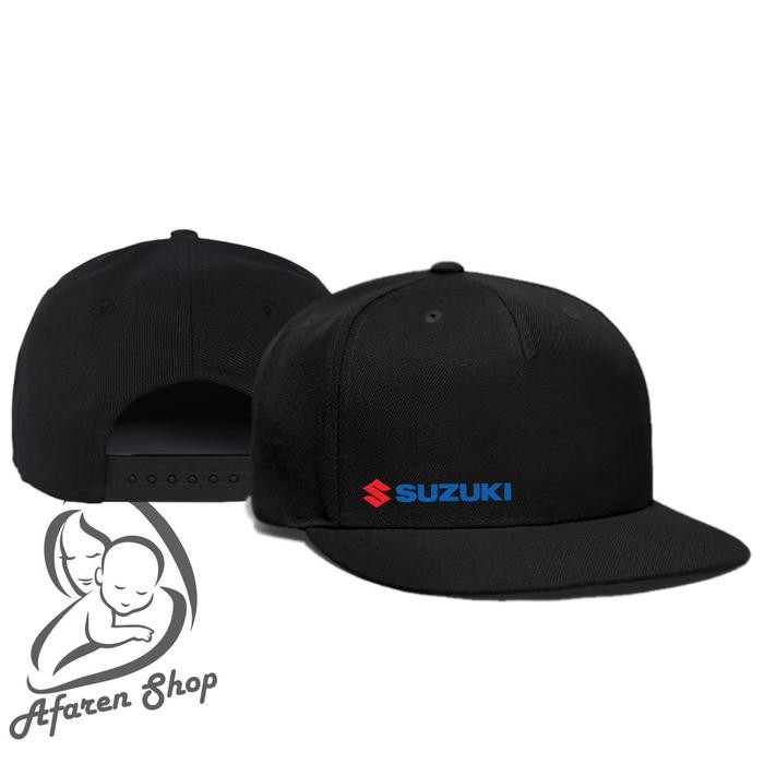 Topi snapback premium pria sport suzuki 02 logo - Putih