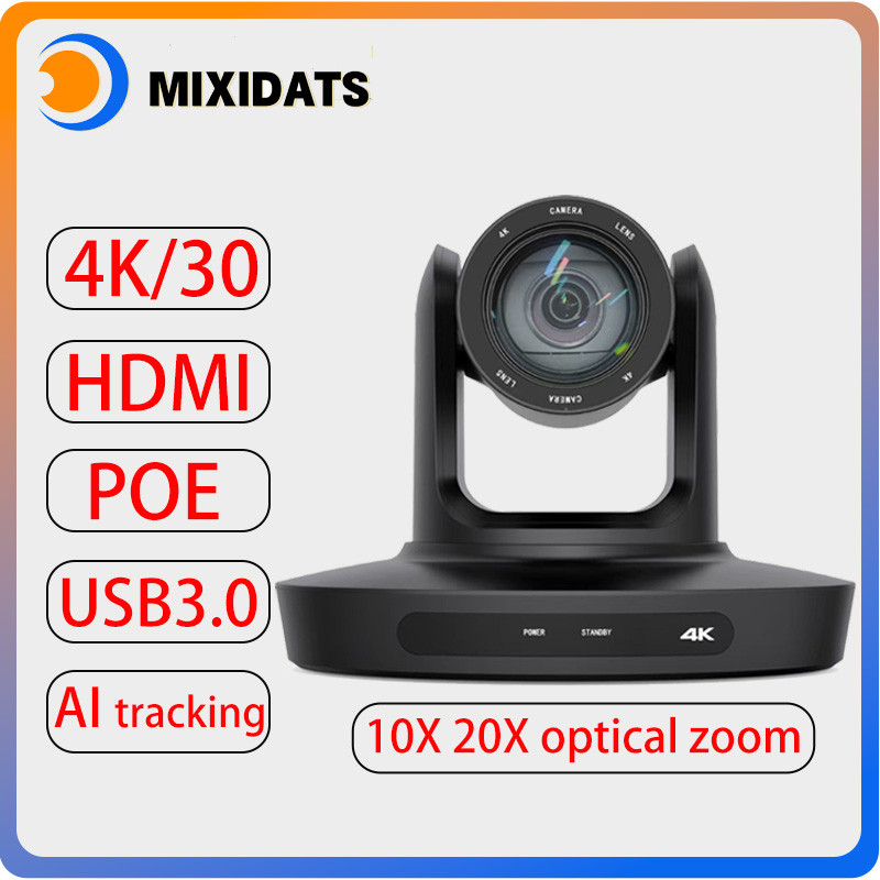 PTZ Camera 20x Zoom HDMI USB Video Conference Camera 4K live broadcast AI tracking IP POE PTZ Church