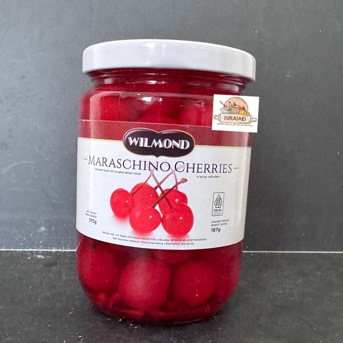 

Wilmond Maraschino Cherries 375 gr Buah cherry merah tangkai