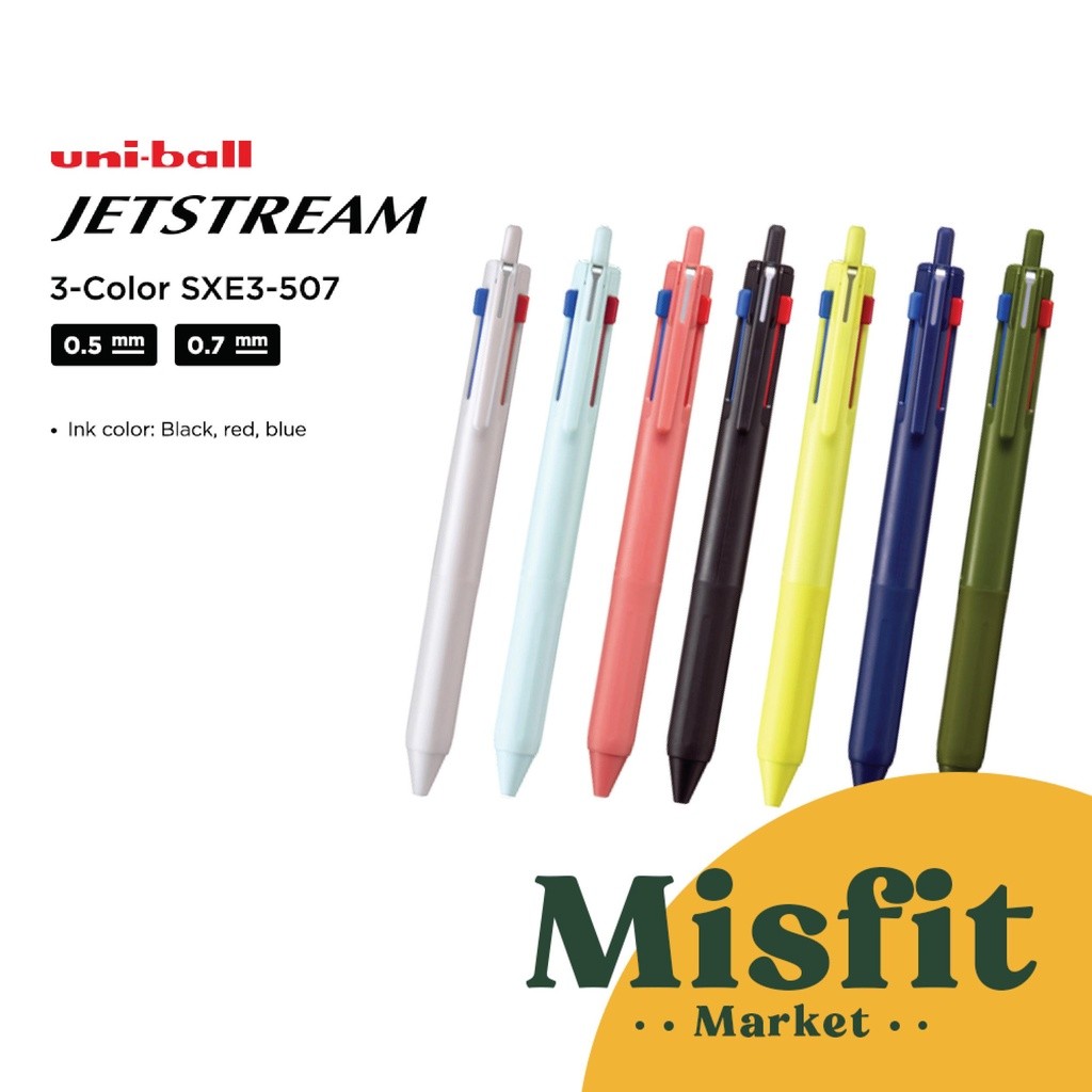 

Uniball Jetstream SXE3-507 3 Multi Color 0.5 0.7 mm Ballpoint Pen Uni Ball Pulpen