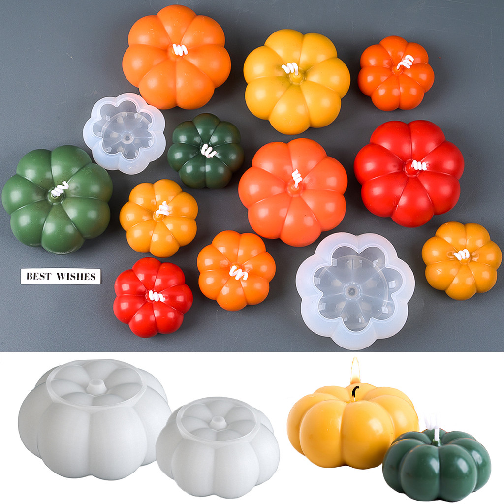 

3D Pumpkin Aromatherapy Candle Silicone Mold DIY Handmade Soap Candle Making Plaster Resin Mold Halloween Craft Gifts Ornaments