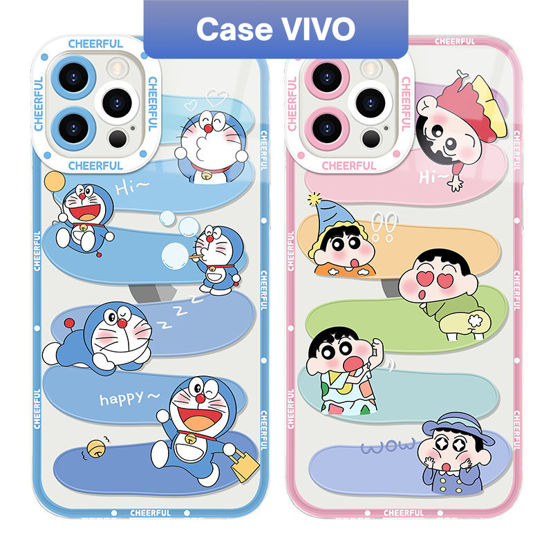 Case Vivo Doraemon and Sinchan Vivo Y17 Y12 Y20 Y12i Y35 Y22 Y11 Y15 Y12s Y15s Y36 Y16 Protective