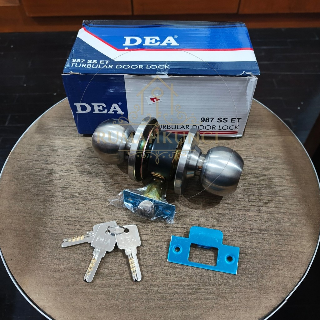 Kunci Pintu Bulat DEA 987 ET SSS – SUS 304 | Kunci Pintu Putar Stainless Anti Karat Untuk Pintu Kayu