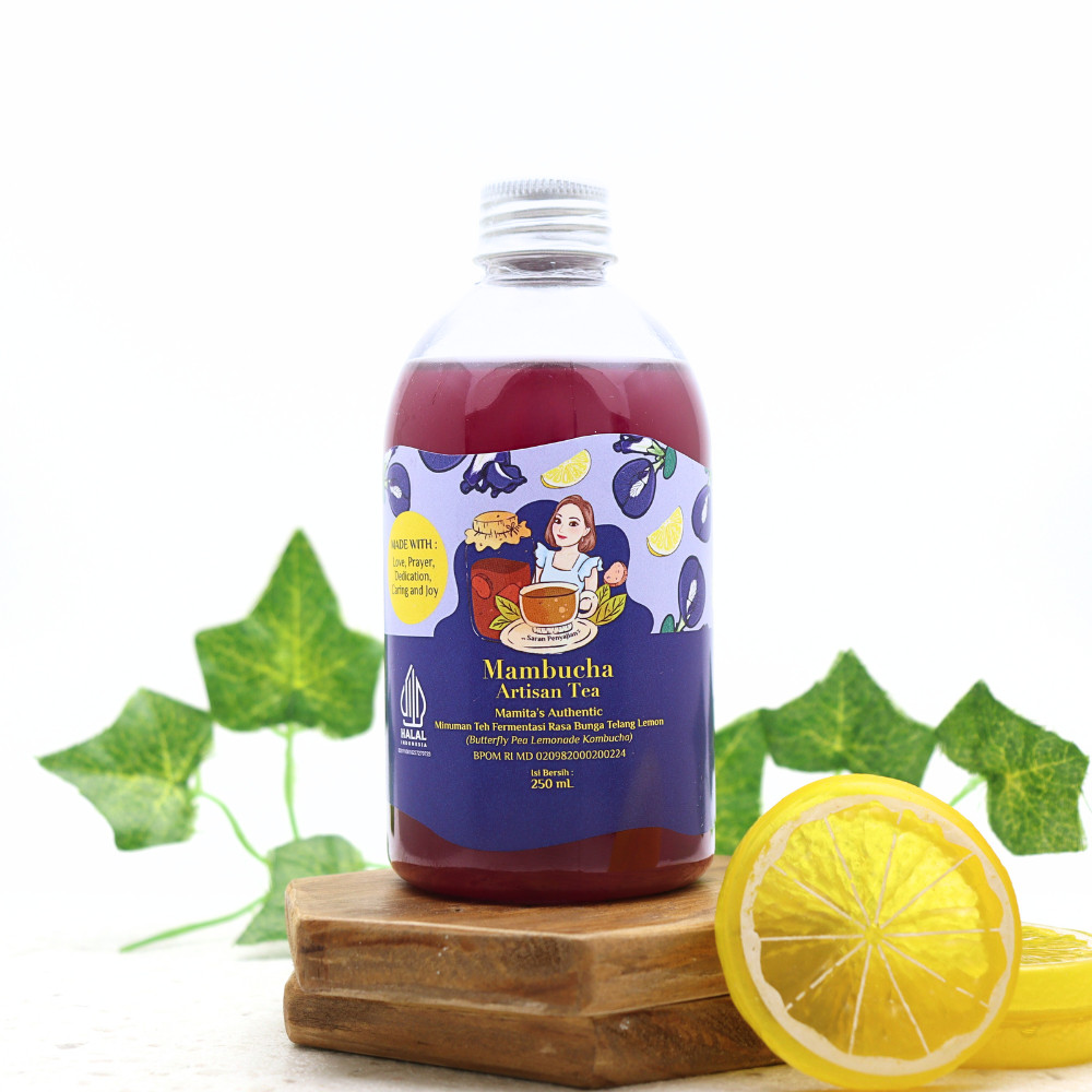 

250ml Butteryfly Pea Lemonade Kombucha Teh Fermentasi - Mambucha