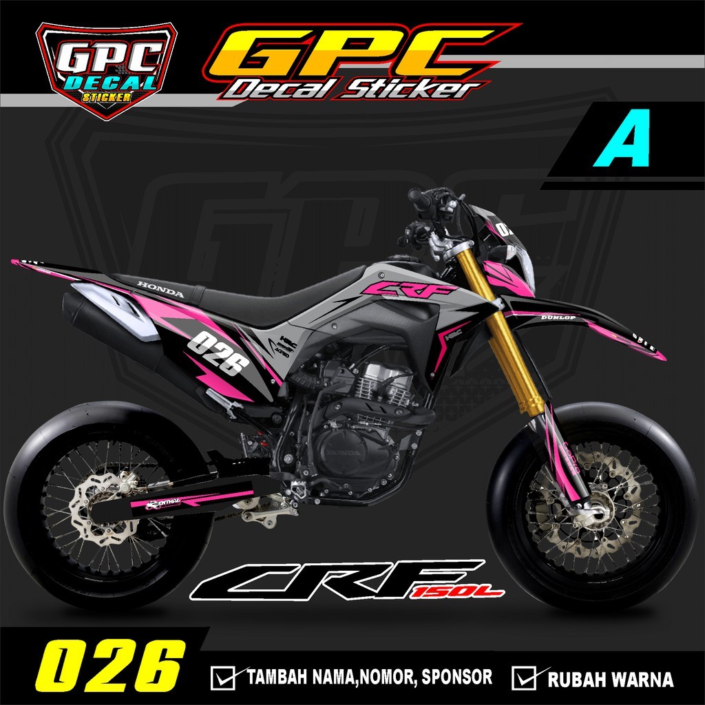 Decal Sticker CRF 150 L hologram- Fullbody-Dekal stiker CRF 150 L Trail stiker Supermoto minimalis-0