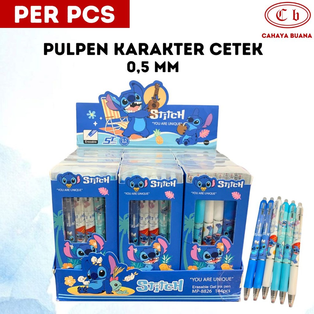 

[ 1 PCS ] Pulpen Cetek Stich 0,5 mm / Pena Stich Erasable