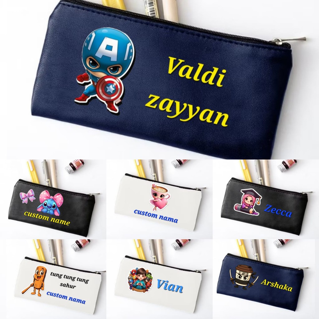 

tempat pensil custom nama lucu pouch lucu sablon nama pouch kosmetik pouch serbaguna