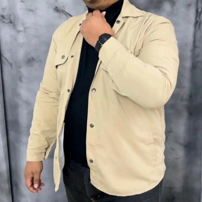 Jaket Pria Jumbo Casual 3XL 4XL 5XL  Kain Katun Semi Parka canvas nyaman oversized