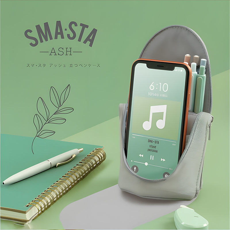 

SONIC vertical pencil case can be used as a pen holder, canvas stationery bag with magnet inside, foldable student pencil case