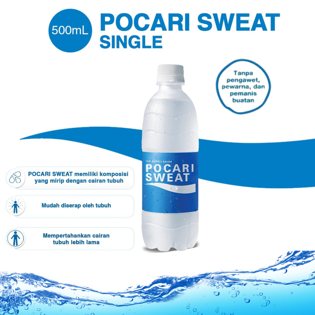 

POCARI SWEAT Minuman ISOTONIC Pet Botol 500ml Sport Drinks Lari Sepeda Olahraga