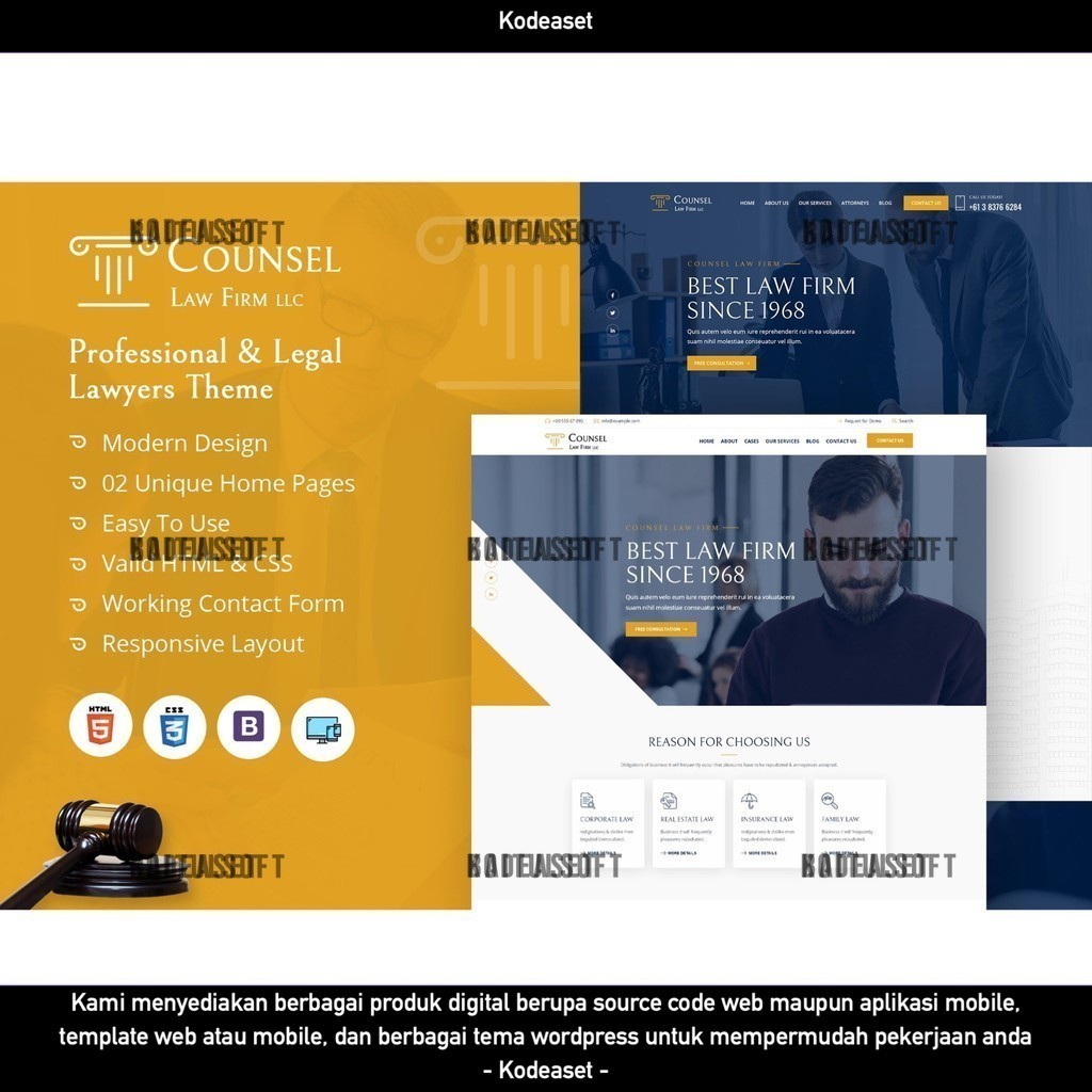 WORDPRESS THEME ADVISOM | LAW FIRM   D5382 TEMA TEMPLATE WEB BY KODEASET LISENSI ORIGINAL