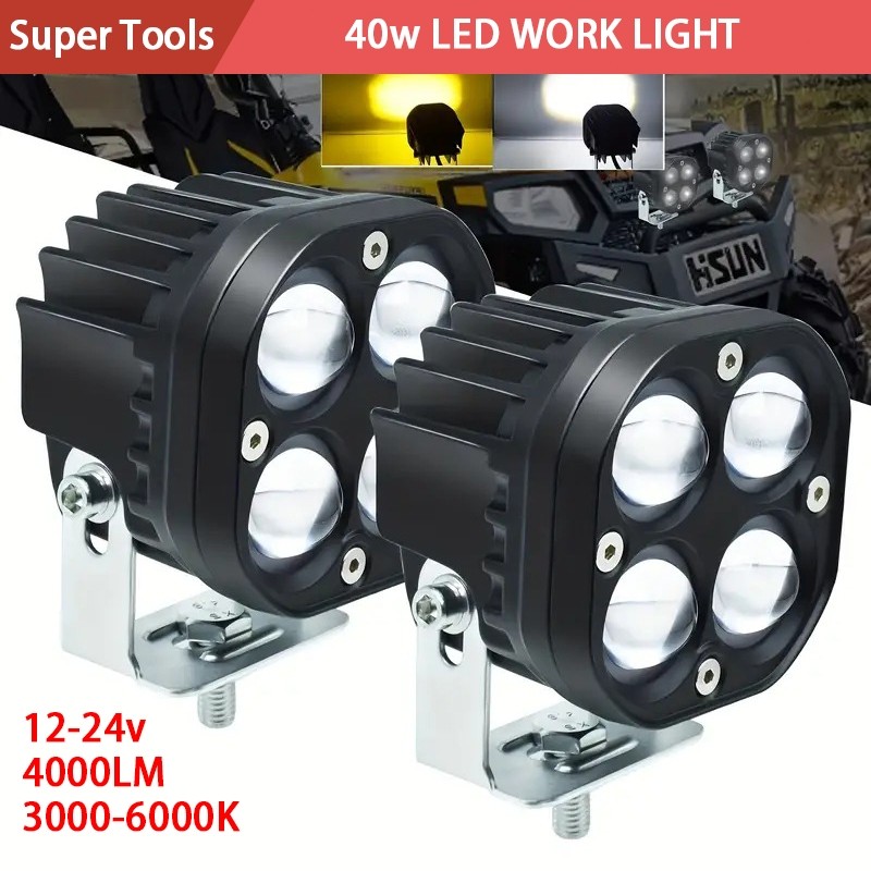 [ready stock]2pcs Lampu Tembak /Sorot Laser Gun LED 40W Worklight/Lampu Tembak/4 Titik Mata 40 Watt/