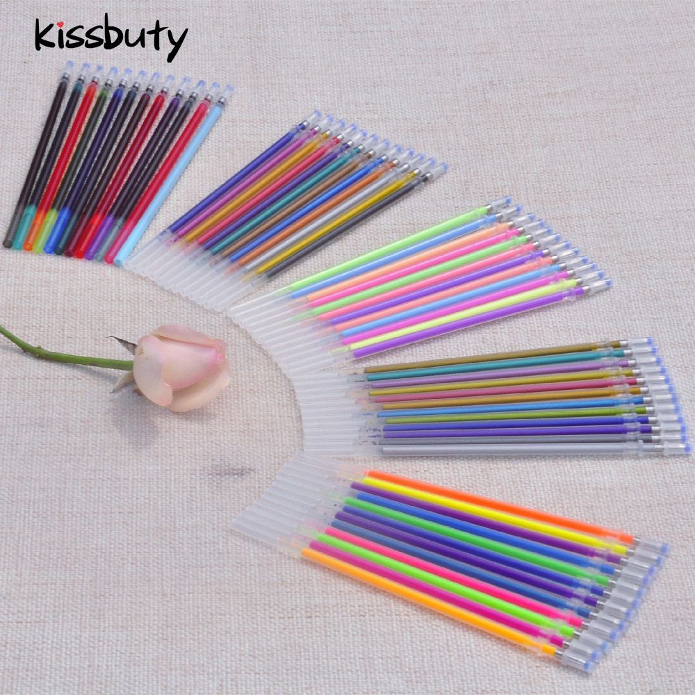 

12/24 Colors Gel Pen Refill Rod Glitter Multi Colored Painting Writing Pen Refill Rod for handle School Stationery Too
