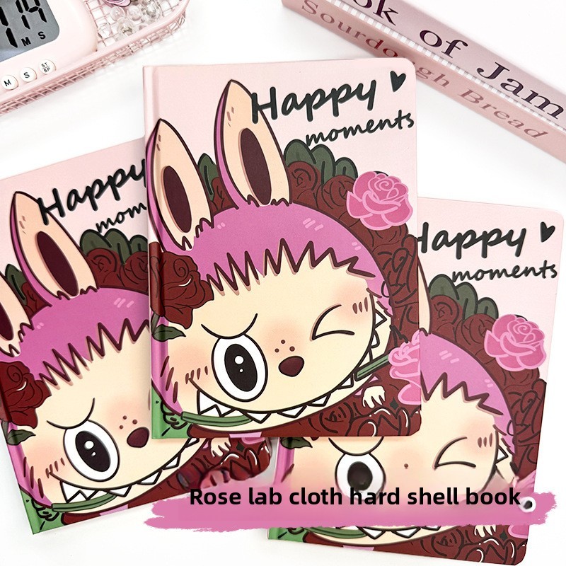 

New Rose colored Page Cute Little Rabbit Notebook A5 Student Full Set Color Inner Page Design Horizontal Line Diary
