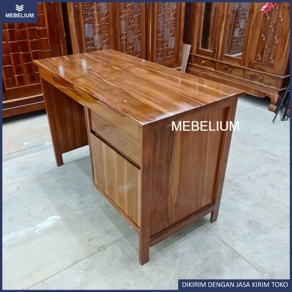 Meja Tulis Jati | Meja Kerja Kantor | Meja Guru | Meja Belajar Kayu Jati