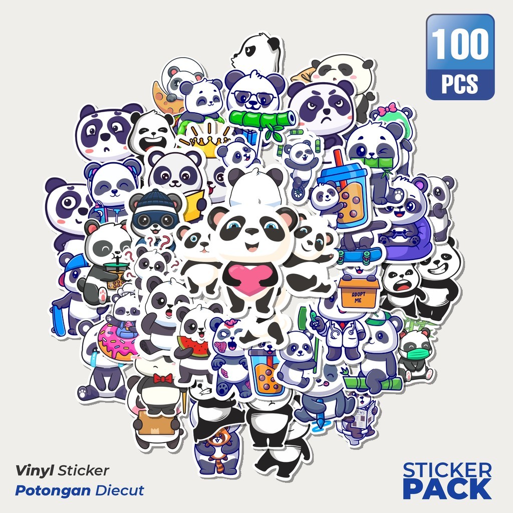 

Terbaru! 50 pcs Sticker Hewan Panda Dekorasi Lucu Kreatif untuk Notebook, Skateboard, HP