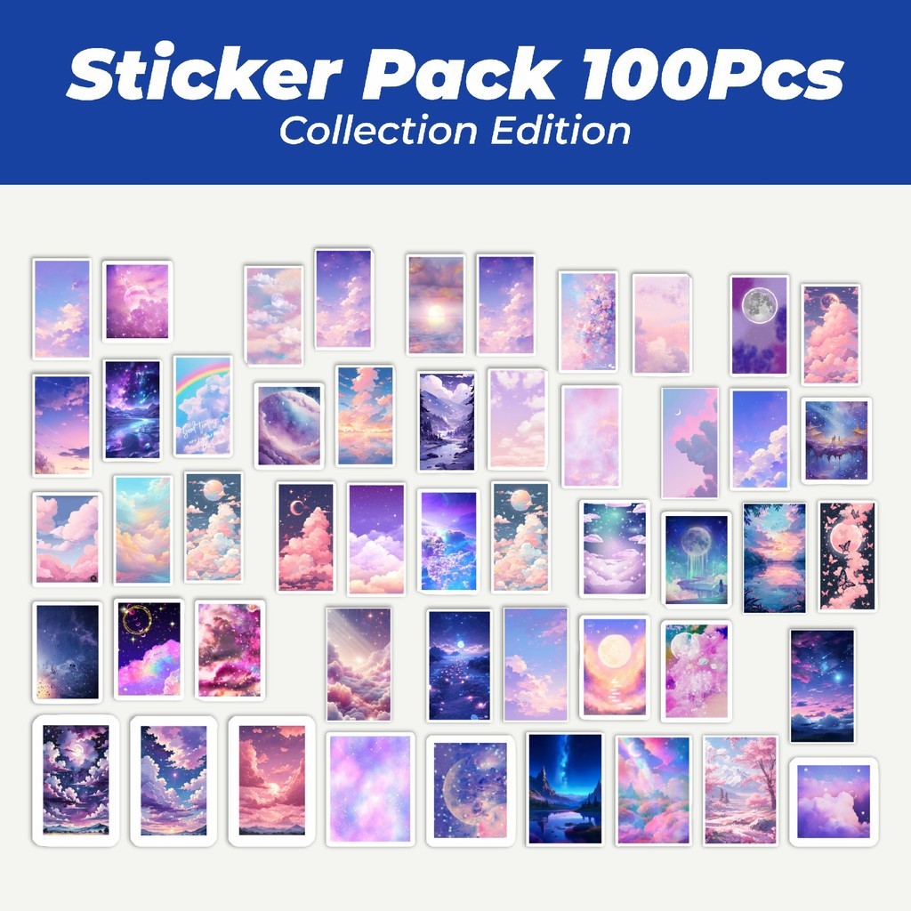

Hot Stiker Dreamy Pastel Paradise [Langit Pastel yang Indah] Lucu Anti Air Stikers Berperekat Waterproof Sticker Decal Buat Motor Helm Buku Journal Koper Casing HP Laptop Botol Minum