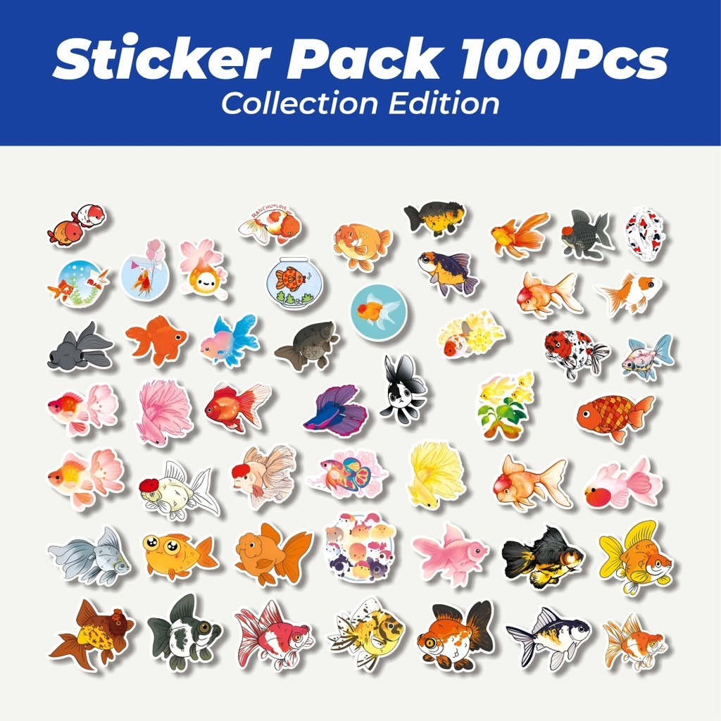 

Hot Stiker Golden Fish [Ikan] Series Lucu Anti Air Stikers Berperekat Waterproof Sticker Decal Buat Motor Helm Buku Journal Koper Casing HP Laptop Botol Minum