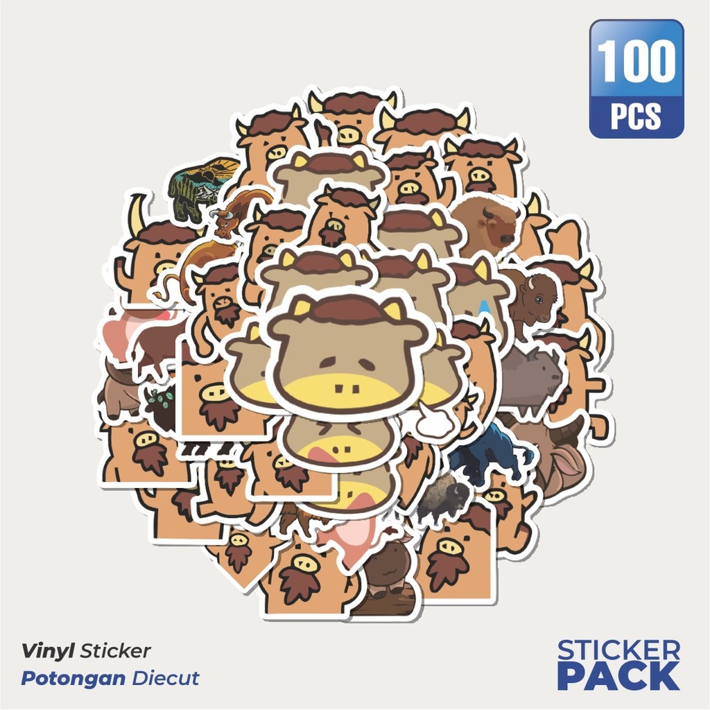 

Stiker Vinyl Stiker Hewan Bison Waterproof Aesthetic- Untuk Laptop, Motor, dan Helm - Paper Stationery Pack