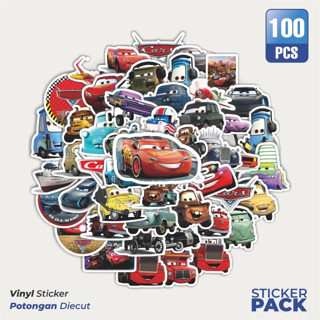 

Stiker Vinyl Stiker Kartun Cars [Mobil] Waterproof Aesthetic- Untuk Laptop, Motor, dan Helm - Paper Stationery Pack