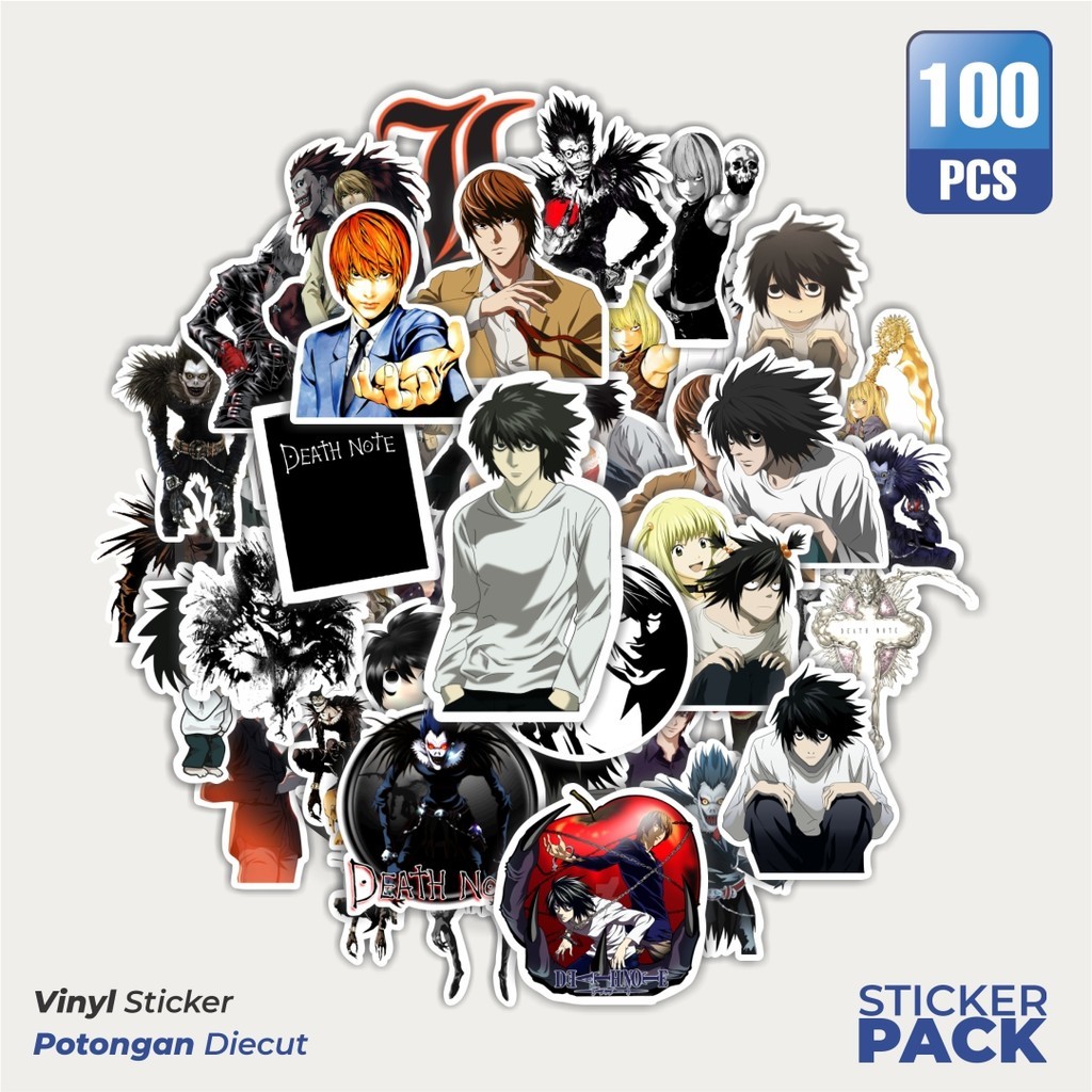 

Stiker Vinyl Stiker Anime Death Note Waterproof Aesthetic- Untuk Laptop, Motor, dan Helm - Paper Stationery Pack