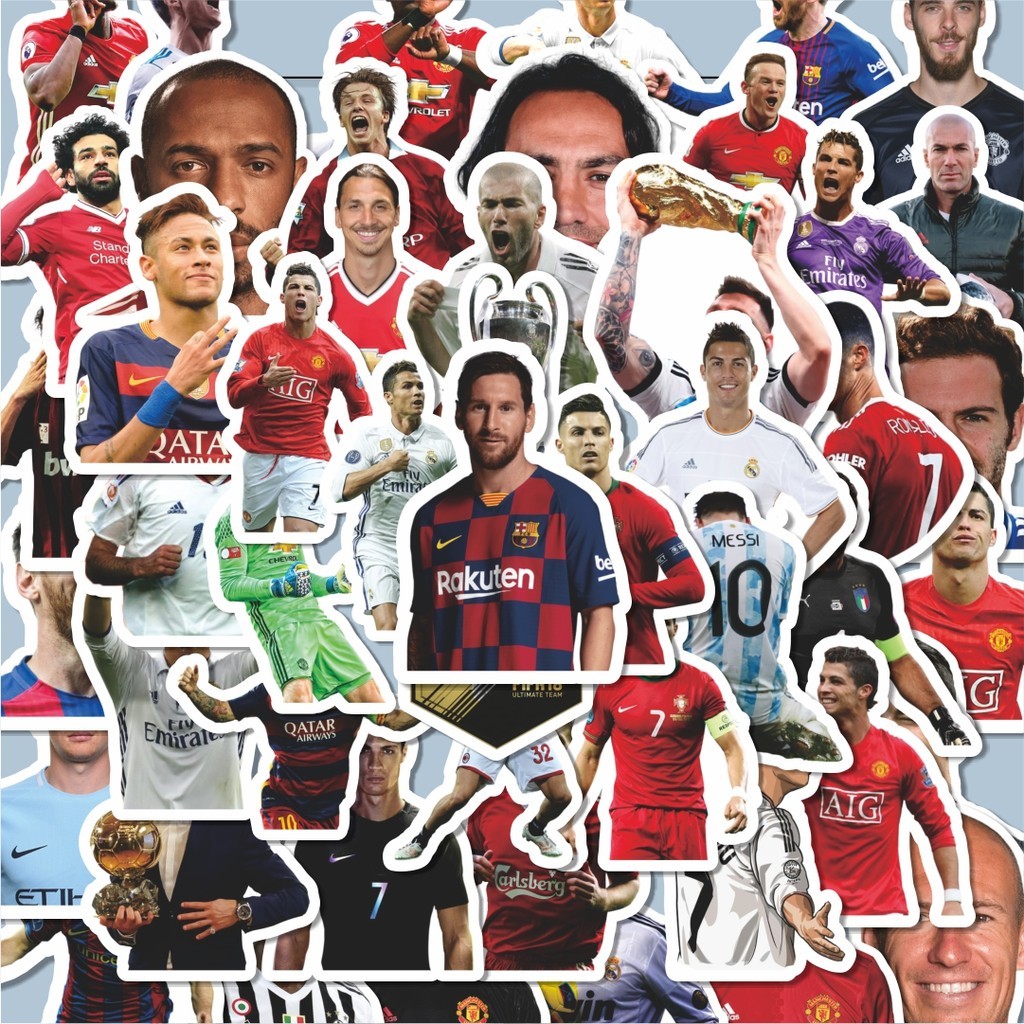 

100PCS Lucu Stiker Club Football/Sepak Bola Stiker Aesthetic Stiker Anti Air Stikers Berperekat Waterproof sticker decal buat Motor Helm Buku Journal Koper Casing HP Laptop Botol Minum Hadiah anak