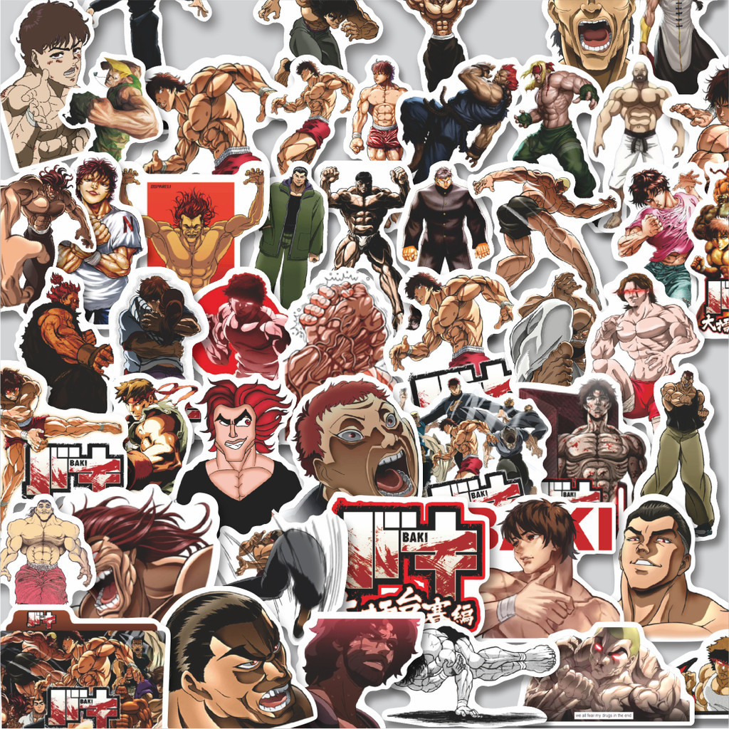 

Stiker Cutting Pack Sticker Anime Baki The Grappler Isi 100Pcs Series Aesthetic Lucu Keren Untuk Koper Bahan Vynil