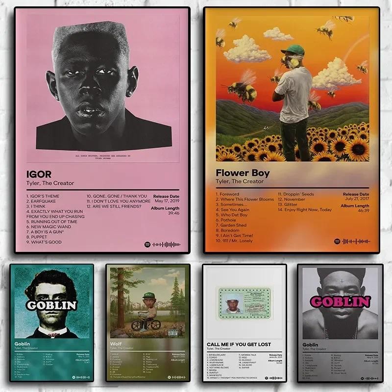 

Pop Rap Music Album Cover Artist Tyler The Creator Poster Rap Hip Hop Rock Flower Boy Fairy Canvas Artist Decoration
